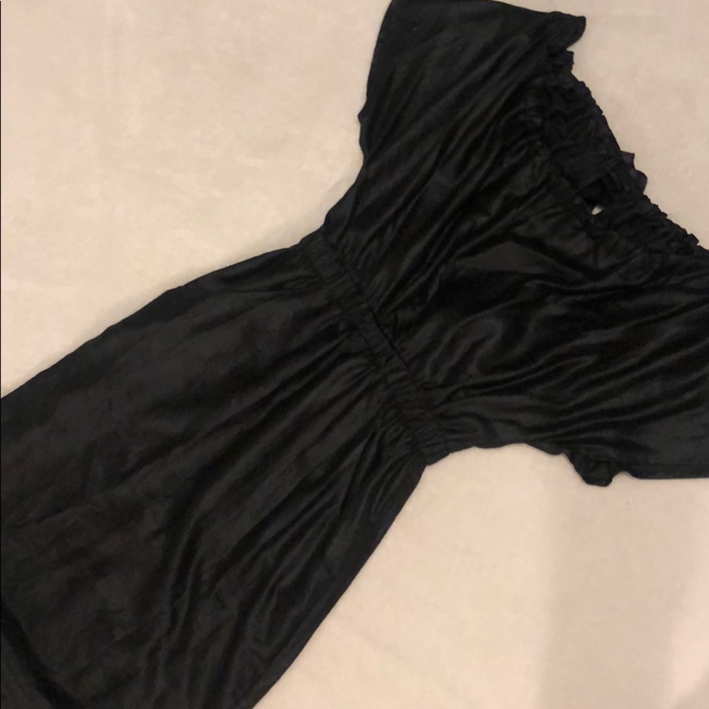 Black satin dress
